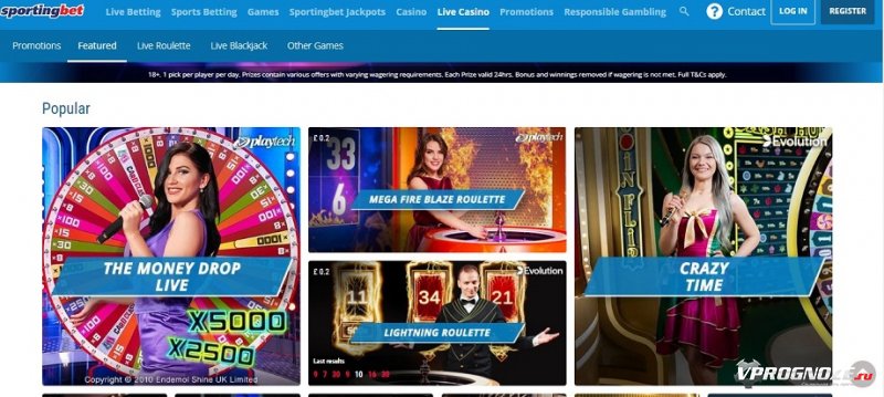 Live-casino в БК Sportingbet