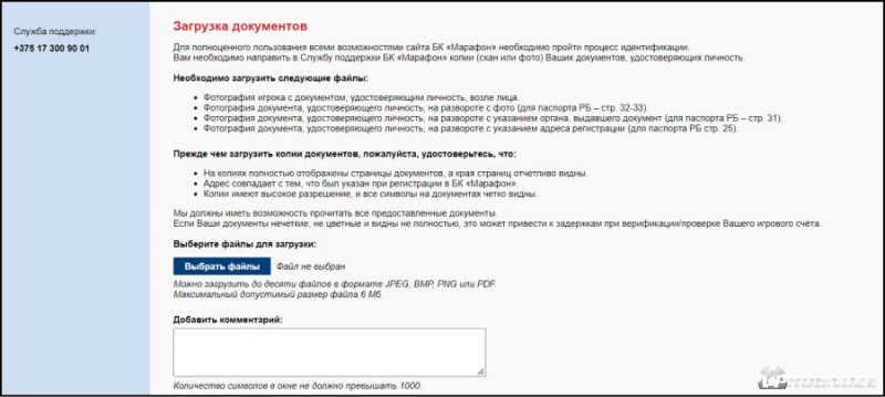 Загрузить документы Марафон