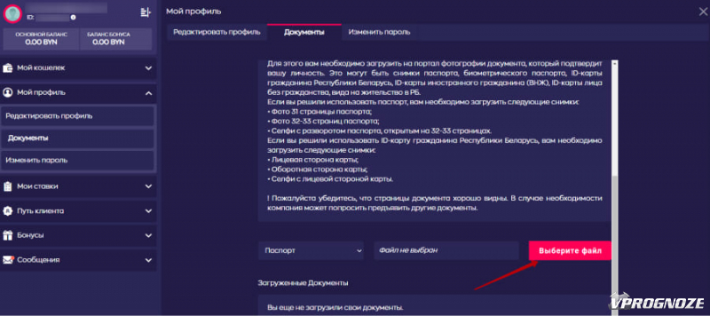загрузить Документы Идентификация Grandsport