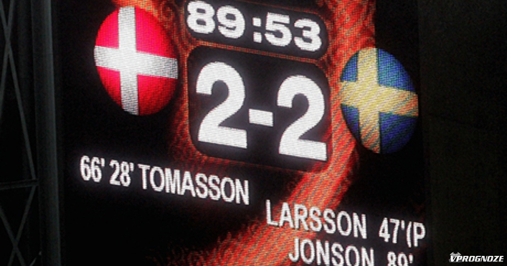«Скандинавская ничья» 2:2 в матче Дания — Швеция