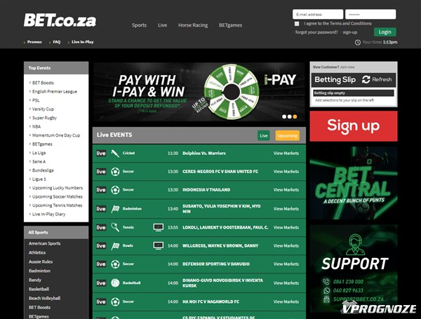 Официальный сайт букмекерской конторы Bet.co.za