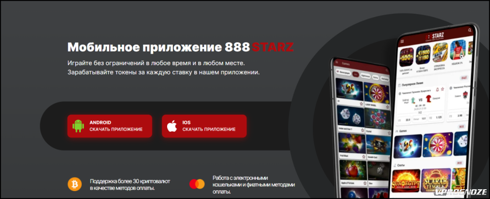 Мобильные приложения букмекерской конторы 888Starz