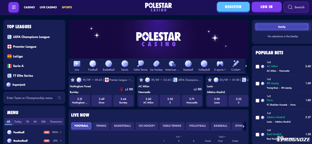 Официальный сайт интернет-казино PoleStar Casino
