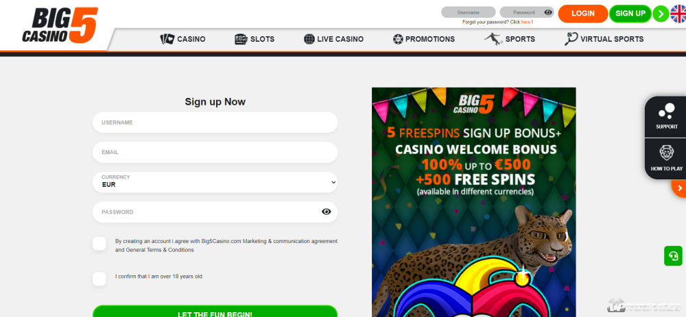 Официальный сайт интернет-казино Big5Casino