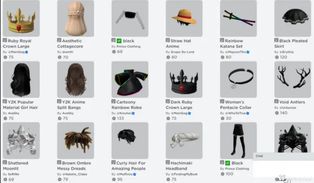 Items available to premium subscription holders in Roblox