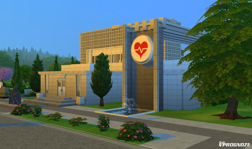Budova nemocnice ve hře Sims 4