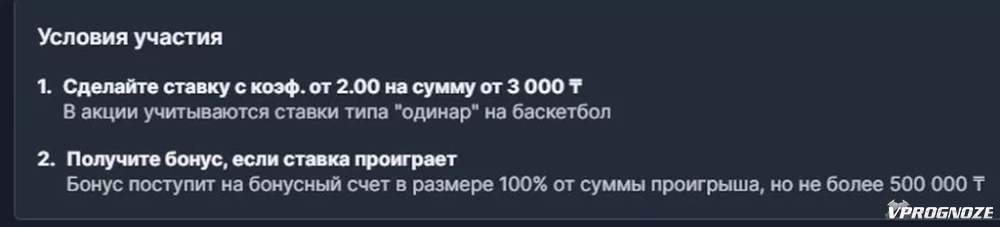 Условия получения страховки за ставку на баскетбол в БК Фонбет
