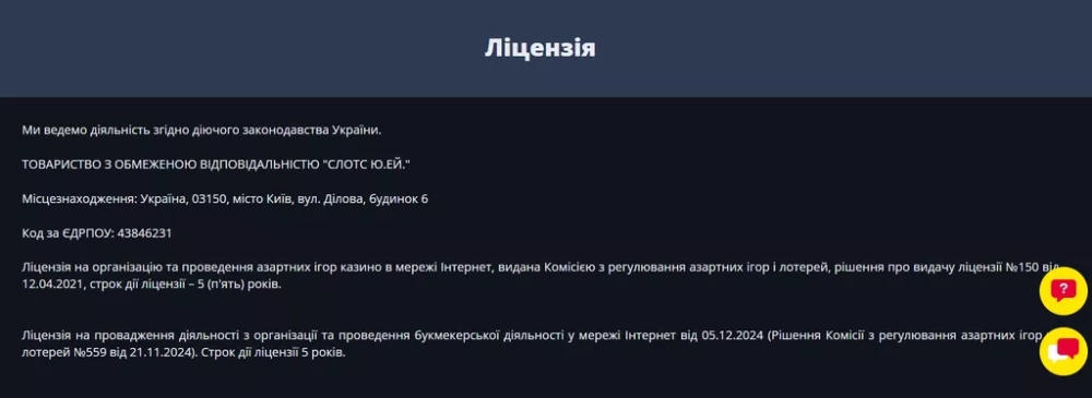 Данные о лицензии интернет-казино Беткинг