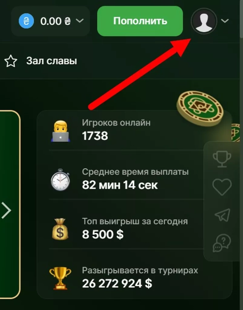 Изображение профиля на стартовой странице riobet.com